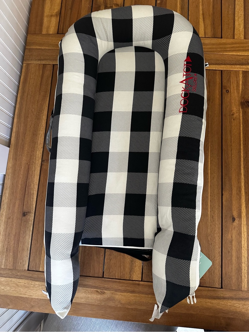 DockATot Dulexe+ Black & White Buffalo Check Baby Lounger